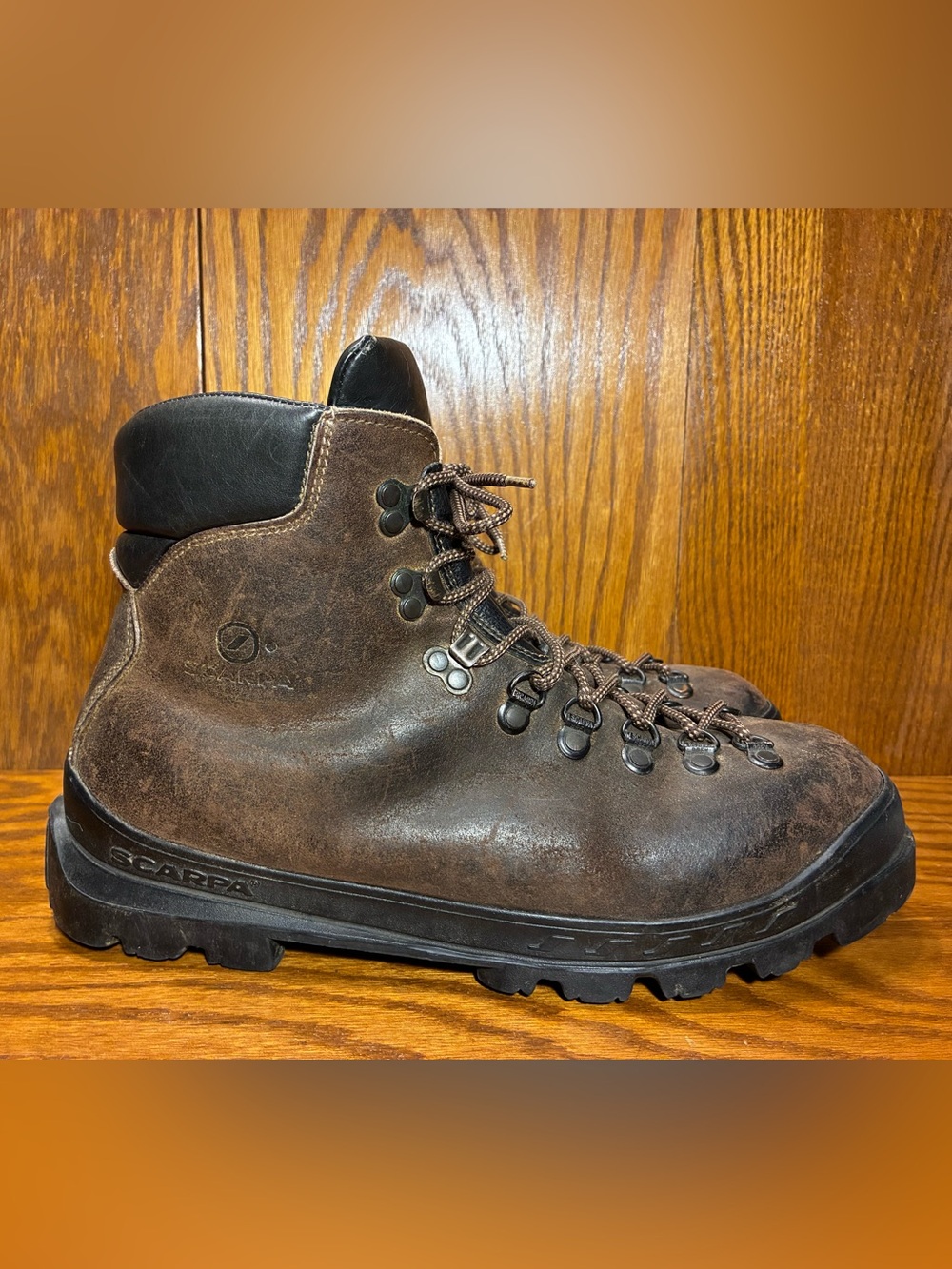 Vintage Scarpa BX 86823 Italy Made Leather Hiking Boots Brown Men’s 13